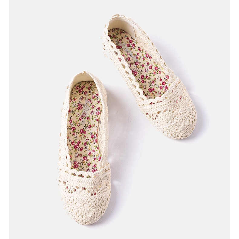 Dětské béžové háčkované balerínky od Lisy béžový 1