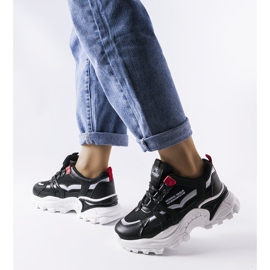 Černé tenisky s neonovými opálovými vsadkami černá 1