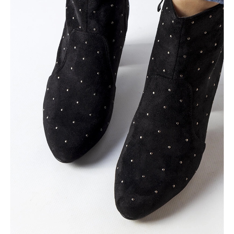 Suvi semišové černé boty s kamínky černá 2