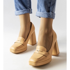 Béžové lodičky na vysokém podpatku značky Inès béžový 1