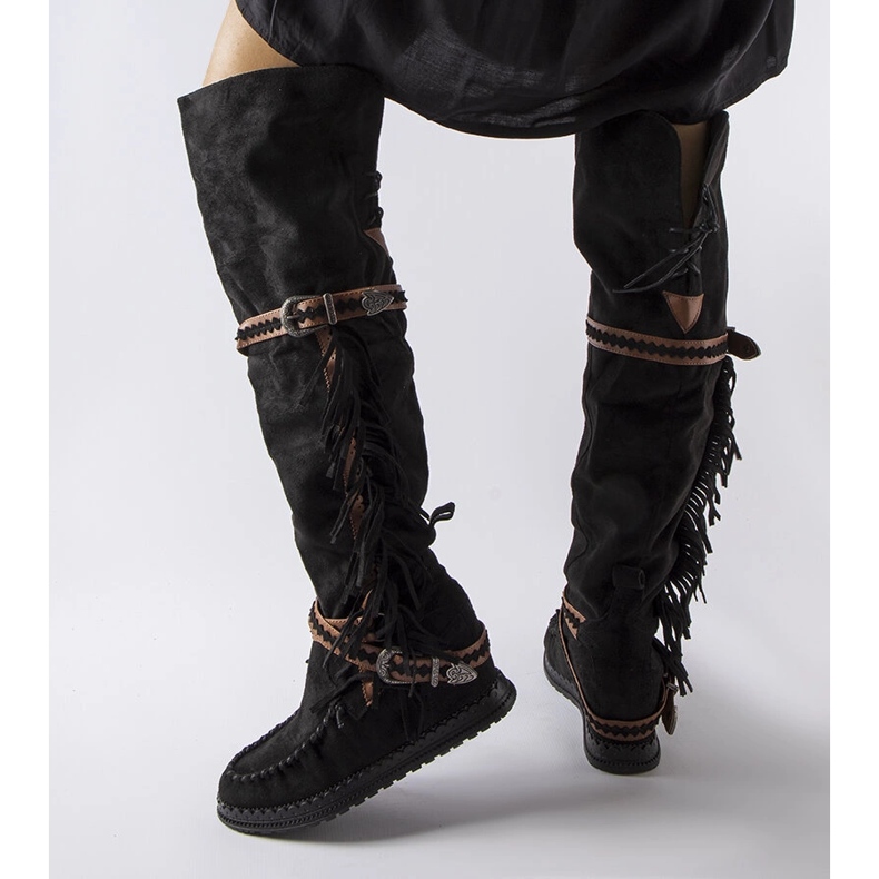 Inna Černé kozačky na klínku od Novella černá 1