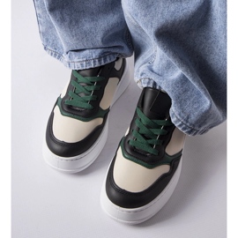 Černé a zelené tenisky na platformě Baron černá 1