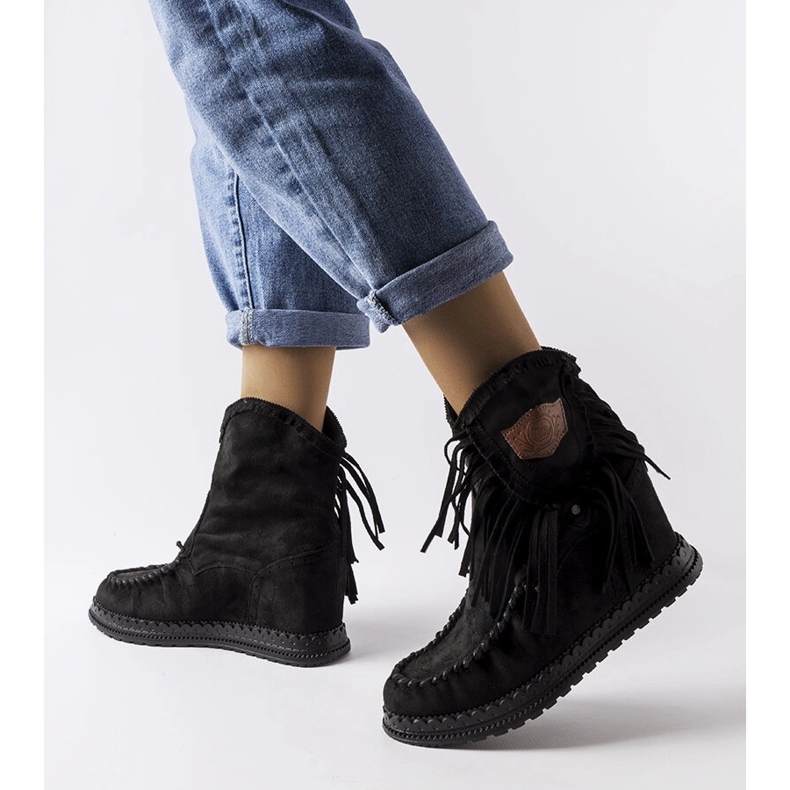 Inna Černé kozačky na klínku od Giudice černá 1