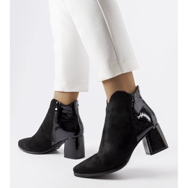 Černé zateplené eko semišové boty Riia černá 1