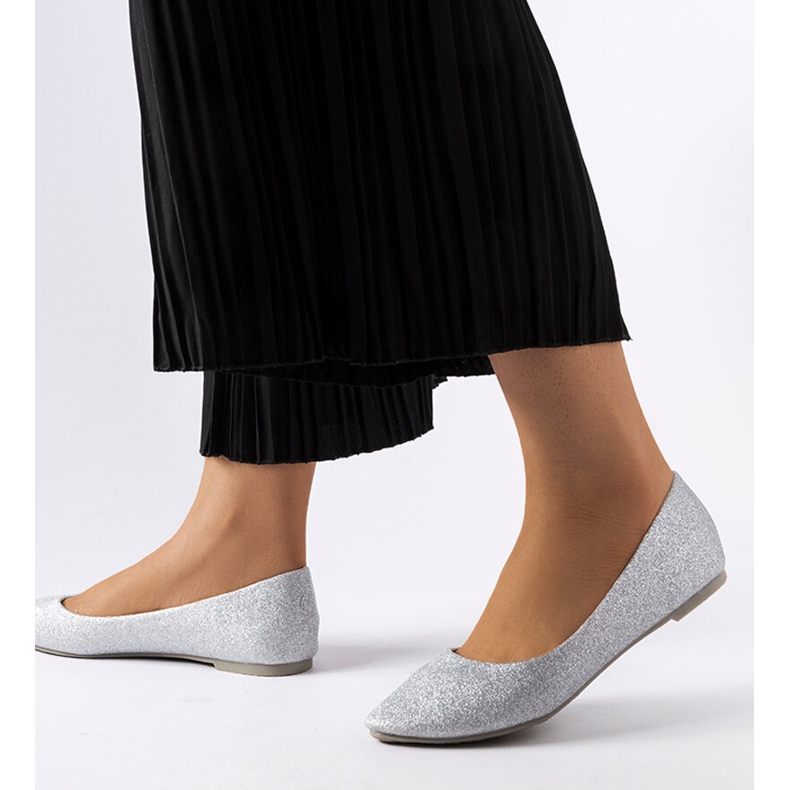 Inna Stříbrné třpytivé baleríny od Serinto stříbrný 2