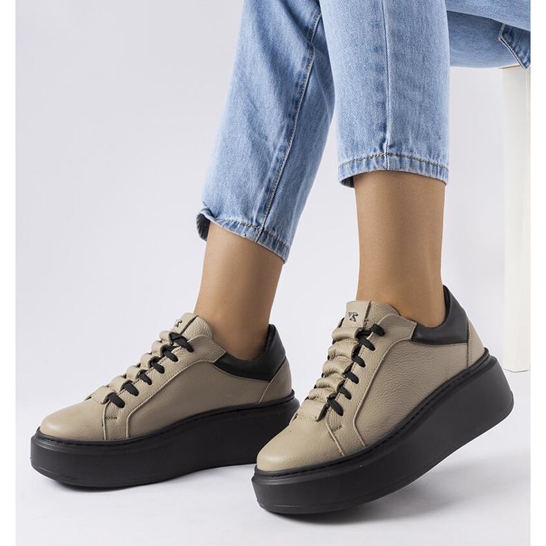 Béžové brogues LS5379 Taupe béžový 1