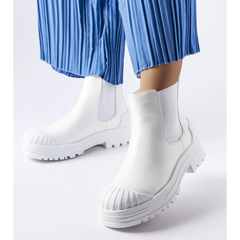 Inna Bílé pracovní boty s gumovými vložkami od Lange bílý 1