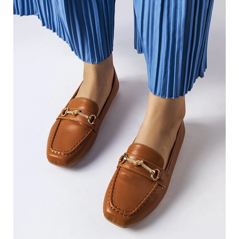 Hnědé ozdobné mokasíny od Docherty hnědý 1