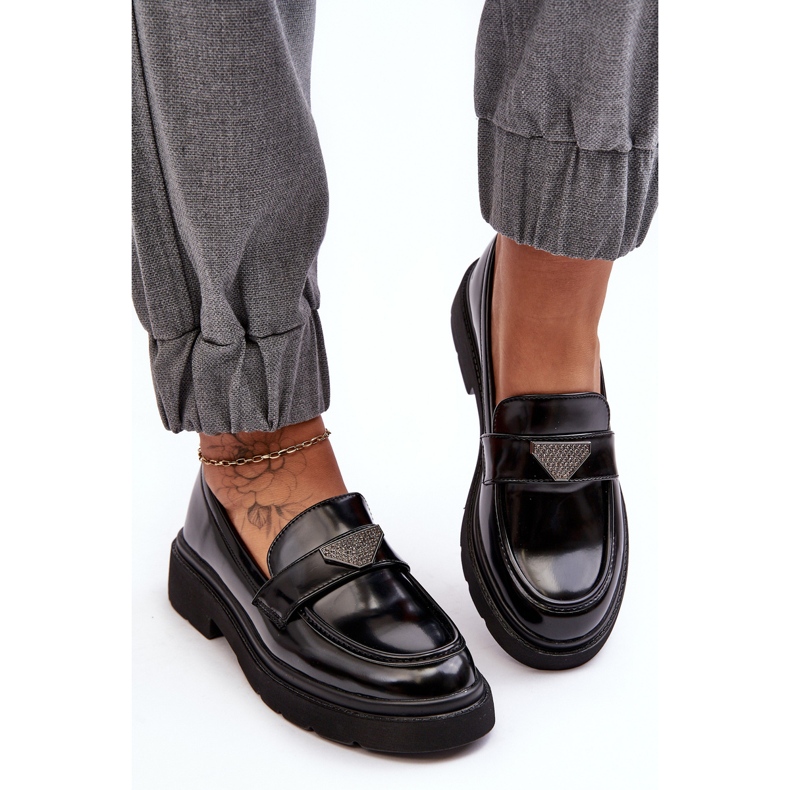 Dámské mokasíny na plochém podpatku Černá Venla 2