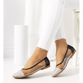 Fialové transparentní balerínky Pastella bezbarvý černá 1