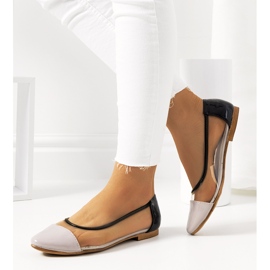 Fialové transparentní balerínky Pastella bezbarvý černá 2