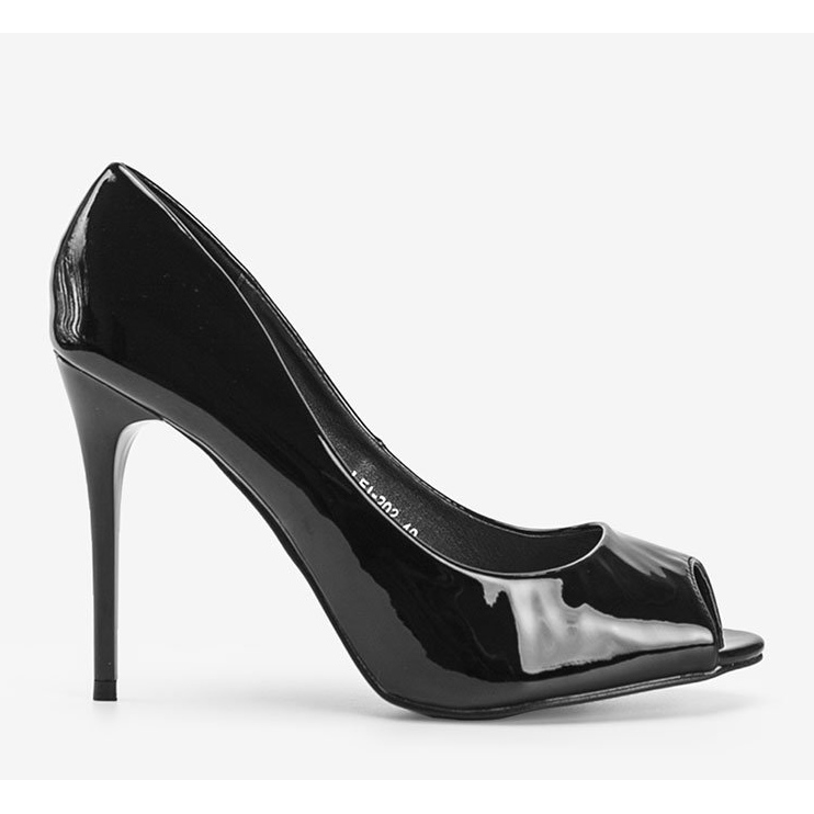 Černé lodičky lakované na Lukově podpatku černý 1