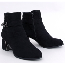 Elegantní kotníkové boty Khalia Black na vysokém podpatku černý 1