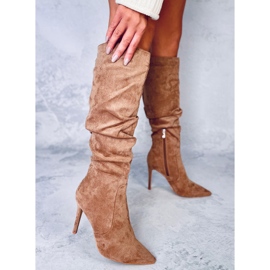 Klasické jehlové boty Danielle Camel hnědý 3
