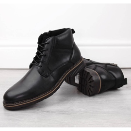 Kožené pánské zateplené kotníkové boty, černé, T.Sokolski Z22-69 černá 3