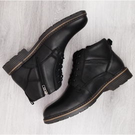 Kožené pánské zateplené kotníkové boty, černé, T.Sokolski Z22-69 černá 4