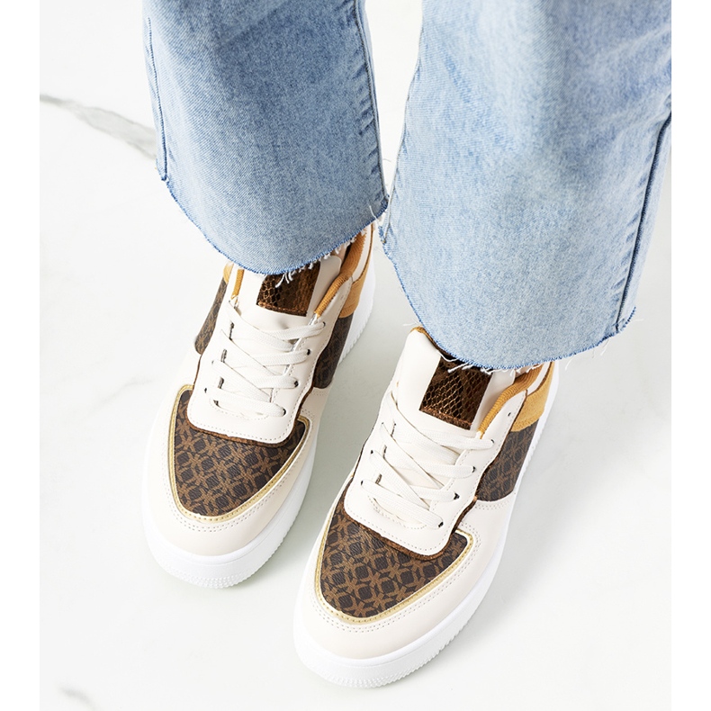 Béžové dámské tenisky Manal béžový bílý hnědý 1