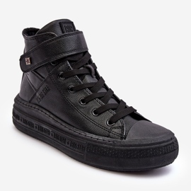 Dámské zateplené tenisky na platformě Big Star Black MM274008 černý 1