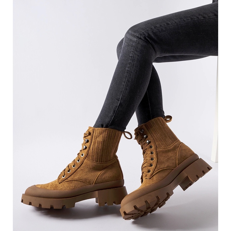 Hnědé eko semišové kozačky značky Orson hnědý 1