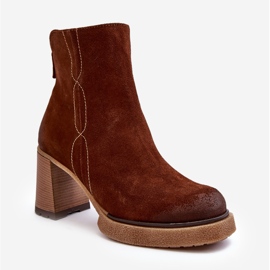 Semišové dámské kozačky na vysokém podpatku, hnědé Lemar Remilda hnědý 1 Semišové dámské kozačky na vysokém podpatku, hnědé Lemar Remilda hnědý 1