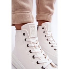 Dámské zateplené tenisky na zip White Big Star MM274021 bílý 1