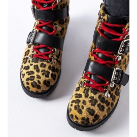 Černo-béžové kotníkové boty s leopardím vzorem Baltimore béžový 1