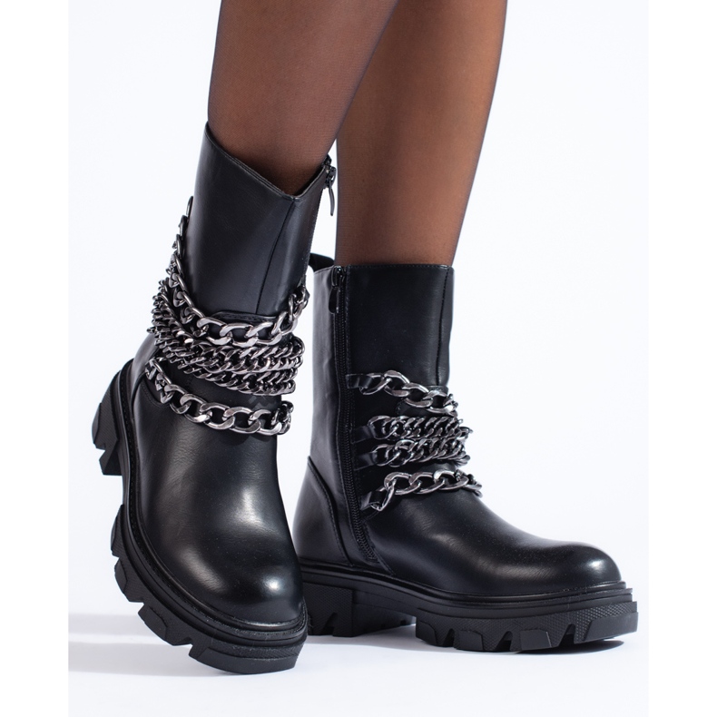 Dámské tašky s řetízky černý 1