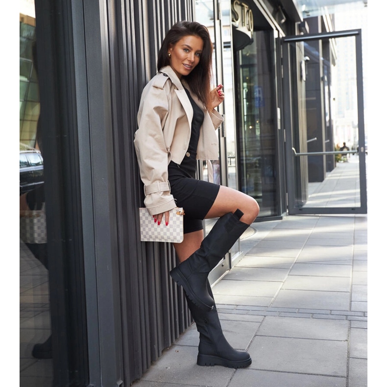 Matně černé zateplené kozačky Jayden černá 1 Matně černé zateplené kozačky Jayden černá 1