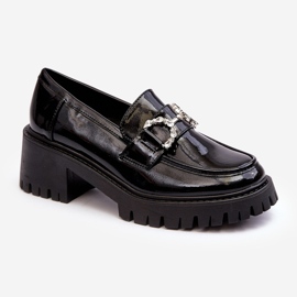 Dámské lakované boty s masivními vysokými podpatky, černá Lemmitty 1