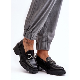 Dámské kožené boty s masivními vysokými podpatky, černá Lemmitty 2