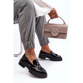 WD1 Lakované mokasíny s třásněmi, černá velenase černý 2