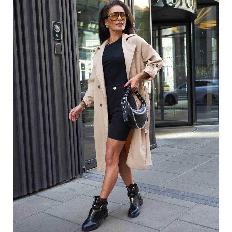 Černé kozačky s ozdobným páskem Domus černá 1