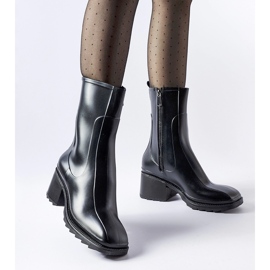 Černé Wellingtonky na zip s blokem Maggiore černá 1