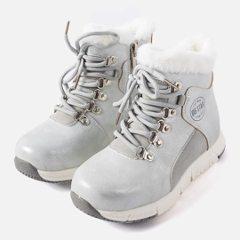 Šedé teplé dětské boty Big Star KK374178 stříbrný 1