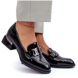 Vinceza Lakované boty, černé mokasíny na vysokém podpatku černá 4