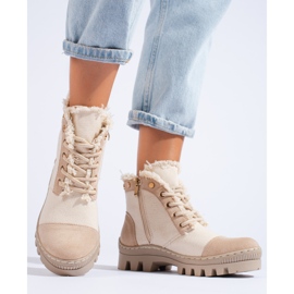 S. BARSKI Beżowe Traperki S.BARSKI béžový 1