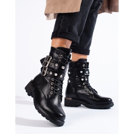 Shelovet dámské dělnice s přezkami černá 1