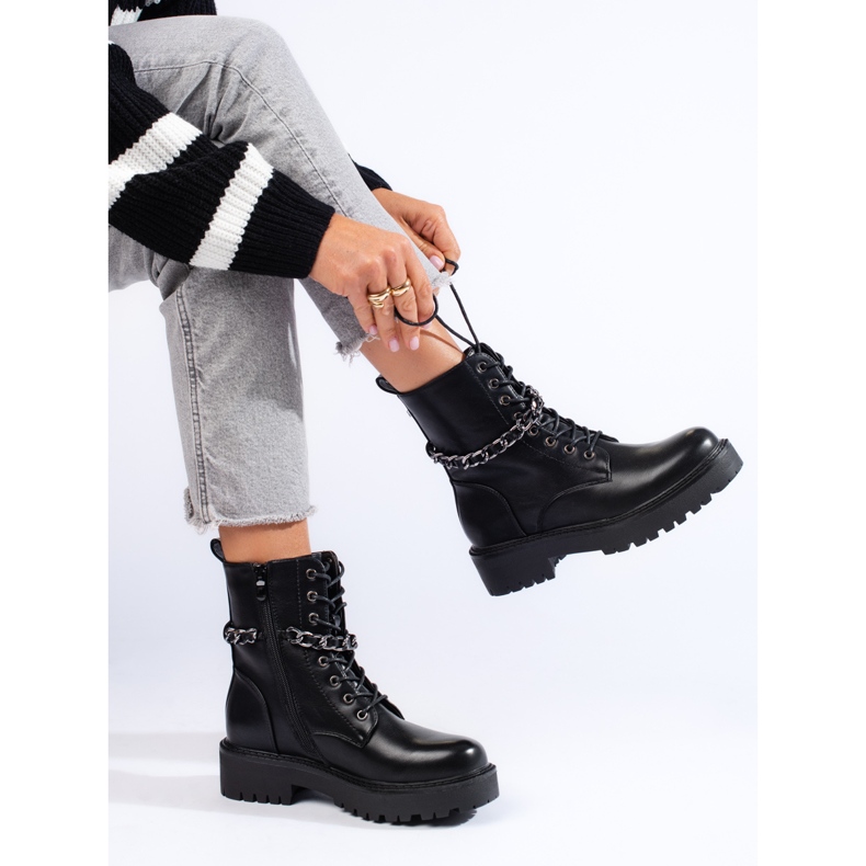 Černé dámské taštičky s řetízkem z ekologické kůže černá 2