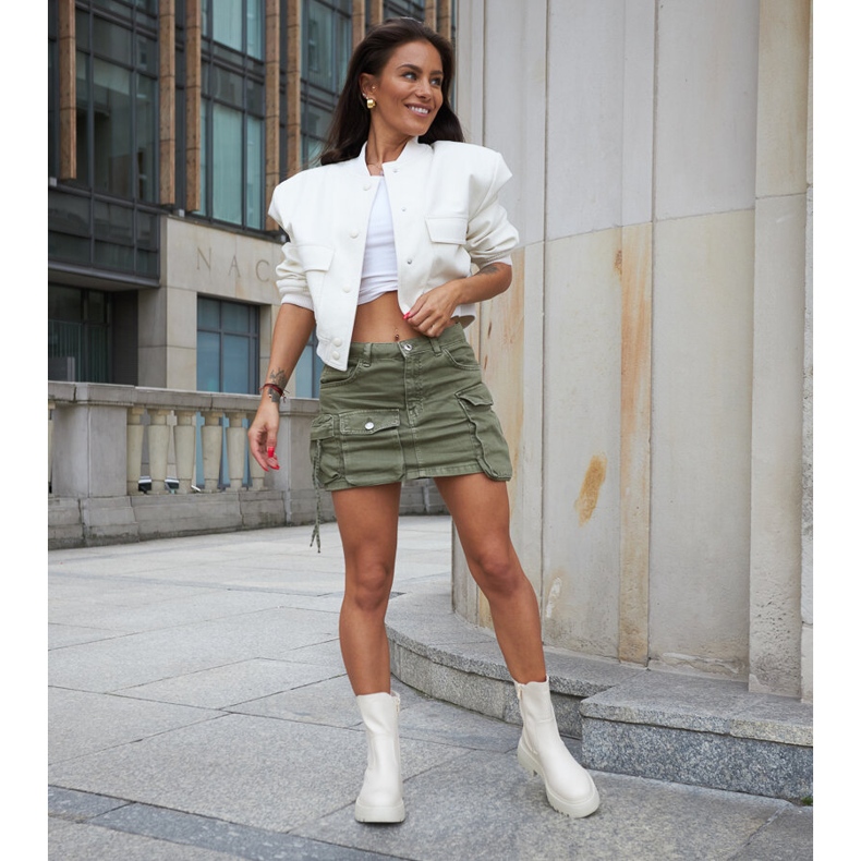 Krémové zateplené kotníkové boty na platformě Rinaldo béžový 1