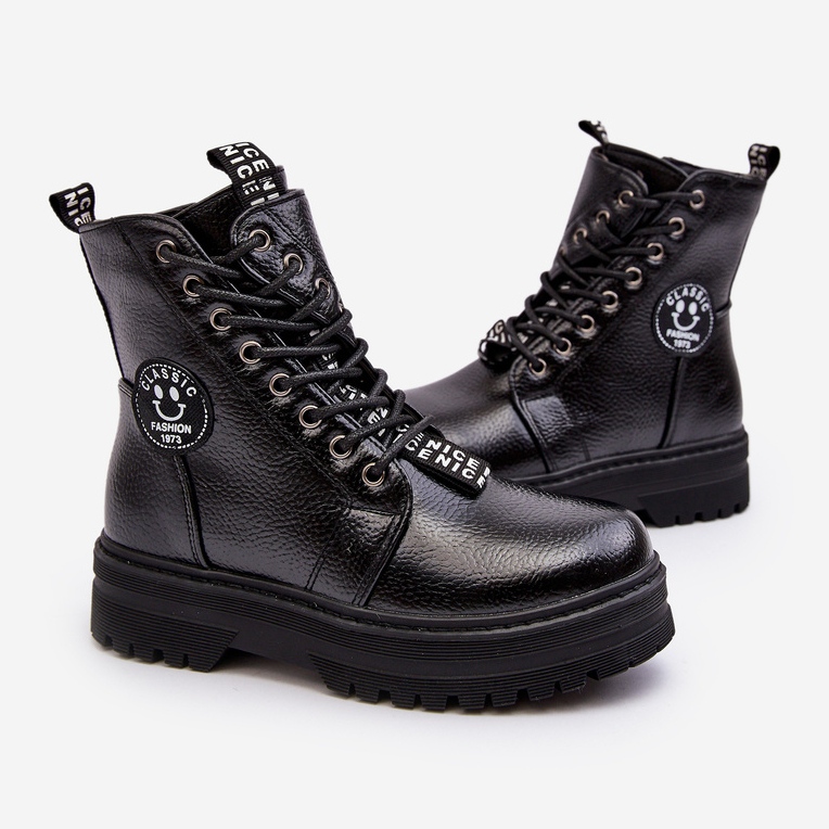 News Dětské zateplené Trapper Boots Black Conley černá 1