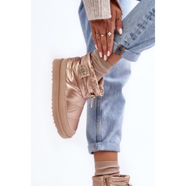 Dámské zateplené sněhule Lee Cooper LCJ-23-44-1965L béžové zlatý 2
