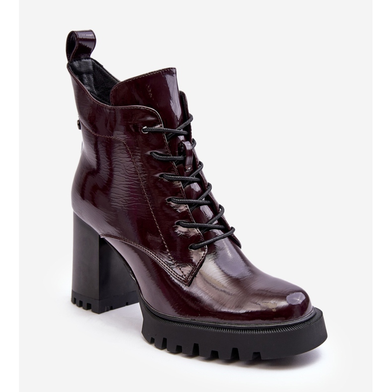 S.Barski Patentované kotníkové boty, zateplené burgundské D&A MR870-54 červené 1 S.Barski Patentované kotníkové boty, zateplené burgundské D&A MR870-54 červené 1