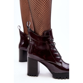 S.Barski Patentované kotníkové boty, zateplené burgundské D&amp;A MR870-54 červené 7