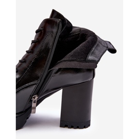 S.Barski Patentované zateplené boty na vysokém podpatku černé D&amp;A MR870-54 černá 2