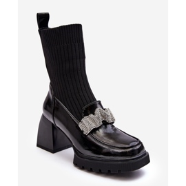 S.Barski Dámské kotníkové boty na vysokém podpatku D&amp;A MR870-41 Black černá 3
