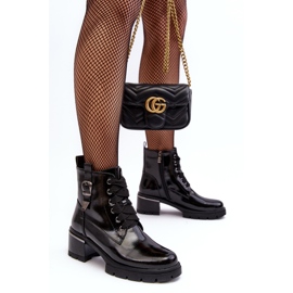 S.Barski Dámské lakované kozačky D&amp;A MR870-97 Black černá 1