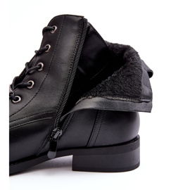 Klasické kožené dámské zateplené boty S.Barski HY75-10 Black černá 1