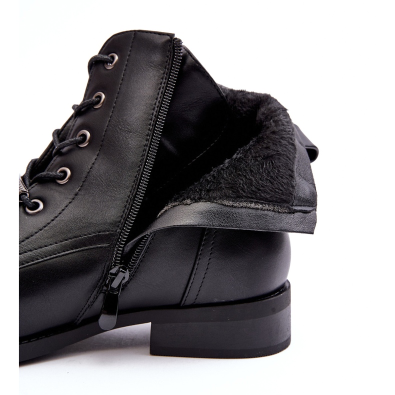 Klasické kožené dámské zateplené boty S.Barski HY75-10 Black černá 1