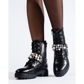 Černé dámské baggy s perlami Shelovet černá 2