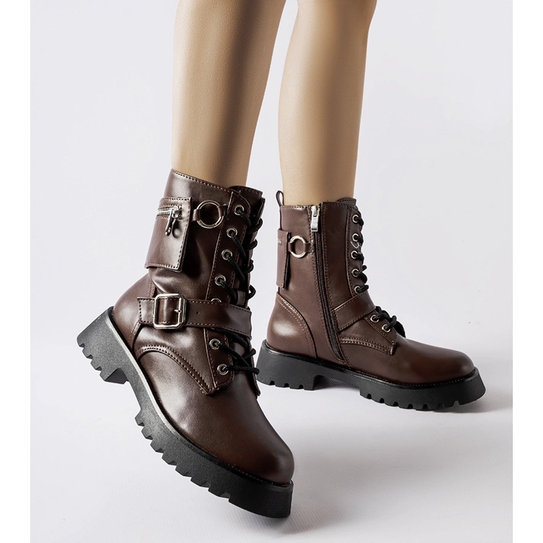 Hnědé zateplené dělníky s taškou od Manzoni hnědý 1